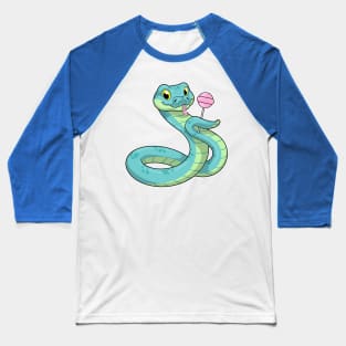 Snake with Lollipop Baseball T-Shirt